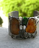 bransoletki wire wrapping Bursztyn w zaroślach -  bransoleta mankiet CUFF 1