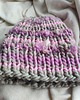 czapki damskie Wełniana czapka szaro różowa na drutach WOOLLY pink fantasy 5