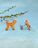 kolczyki ceramiczne Pudel toy mini pieski - ceramiczne sylwetki kolczyki 1