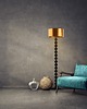 lampy podłogowe Czarna lampa stojąca w stylu industrialnym GIZA MIRROR 1