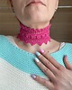 chokery Barbie pink fuksjowy koronkowy choker 1