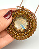 wisiory Arsa, medalion z labradorytem, haft koralikowy, beading 4