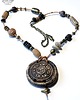 wisiory Wisiorek w kolorach ziemi w stylu boho z ręcznie wypalanej ceramiki handmade 4