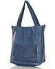 torby na ramię Torebka damska shopper A4 skóra naturalna - MARCO MAZZINI jeansowa niebieska 2