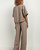 bluzki kimonowe damskie Bluza kimono z dekoltem V, T416, cappuccino 2