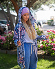 bluza z kapturem damska Zipper Long Blue Panther 1