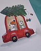 dekoracje świąteczne Ilustracja świąteczne pieski z choinką 3