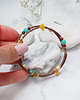 bransoletki z kamieni naturalnych AMBER & STONES bransoletka  z bursztynami i minerałami 4