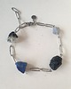 bransoletki z kamieni naturalnych Bransoletka RAW z cienkim łańcuchem, lapis lazuli, czarny turmalin 1