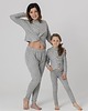 bluzy dla dziewczynki Dziecięca krótka bluzka - szara 1