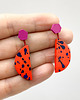 kolczyki drewniane Kolczyki z rzemieniem - Plamki 2