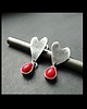 kolczyki srebrne Sztyfty Red Heart 002 3