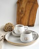 filiżanki Taca / Patera + 2 białe filiżanki ceramiczne - Piegi ze stokrotką 5