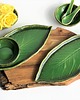 patery i talerze Zestaw ceramiczny do sushi  talerz liść  miseczka dla dwojga 5