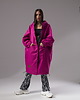 płaszcze damskie Płaszcz longline hoodie oversize fuksja 4