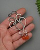 kolczyki wire wrapping Długie pomarańczowe kolczyki karneol wire wrapping 2