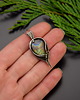 wisiory Wisiorek z kolorowym labradorytem wire wrapping 2