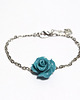 bransoletki - inne Bransoletka - Turkusowo niebieska róża - koral 1