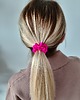 gumki do włosów Gumka jedwabna, scrunchie, gumka do włosów, gumka satynowa neonowa fuksja MINI 4
