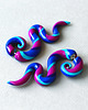 kolczyki z masy plastycznej Długie kolczyki spiralki fioletowo-niebieskie 4