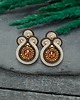 kolczyki soutache Kolczyki sutasz brązowe bursztynowe sztyfty małe Gracia z kryształkami 2