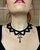 chokery Koronkowy choker czarny z ankh 1