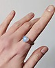 pierścionki - różne Pierścionek z kamienia naturalnego z sercem, agat + opalite, Chunky Jelly Ring 1