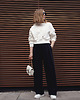 spodnie materiałowe damskie Spodnie palazzo wool 1