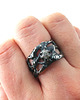 pierścionki srebrne Raw diamond - awangardowy pierścień z diamentem 2