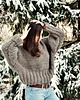swetry damskie  Brązowy sweter handmade moher z wełną 2