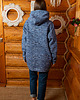 bluza z kapturem damska BLUZA RAGLAN KSENIA niebieski melanż 2