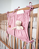 akcesoria do łóżeczek Lniany organizer na łóżeczko - dusty pink 2