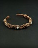 bransoletki wire wrapping Miedziana bransoleta mankietowa z rubinem i różowym kwarcem 4