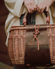 torebki do ręki Elegancki kosz wiklinowo skórzany z ręcznie obszytymi uchwytami od Ladybuq Art 1