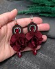 kolczyki soutache Kolczyki sutasz zielono bordowe z kwiatami Bloom 1