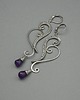 kolczyki wire wrapping Długie kolczyki z ametystami wire wrapping ametyst 2