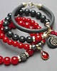 bransoletki z kamieni naturalnych Red and grey /23-01-23/ - set 2