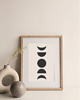 plakaty PLAKAT grafika fazy księżyca mid century 1