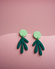 kolczyki z masy plastycznej Kolczyki Matisse zielony 3
