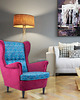 fotele Fotel uszak Pacha we wzory, kolorowy, patchwork, welurowy 1
