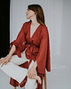sukienki midi damskie Kimono długie Powiew, ceglane 1