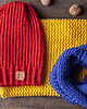 czapki damskie Czapka beanie z wełny merynosa handmade ŻÓŁTA 1