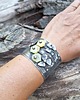 bransoletki wire wrapping Żółte kwiatki - bransoletka regulowana 5