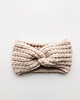 opaski do włosów Opaska wełniana handmade jasnobeżowa marshmallow  100% wełna 5