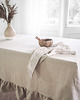 obrusy i serwetki Lniany obrus z falbanką  heavy linen NATURAL 3