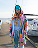 bluza z kapturem damska Zipper Long Palm Leaves 3