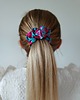 gumki do włosów Gumka jedwabna, scrunchie, frotka turkusowa panterka MIDI 2