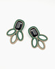 kolczyki soutache Malachitowe duże sztyfty / wkrętki - sutasz 1