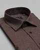 koszule męskie Koszula flumeri 00512 długi rękaw brąz slim fit 2