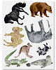 naklejki ścienne do pokoju dziecka NAKLEJKI EDUKACYJNE ANIMALS (zestaw duży) 5